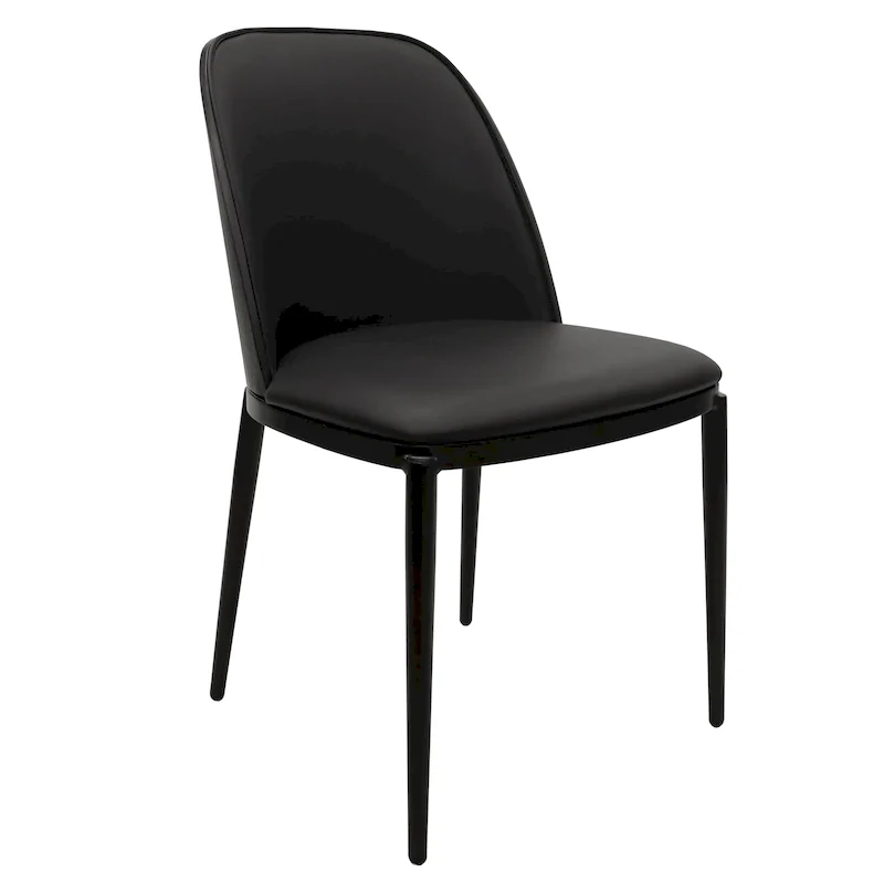 LeisureMod Tule Dining Side Chair with Upholstered Seat and Back