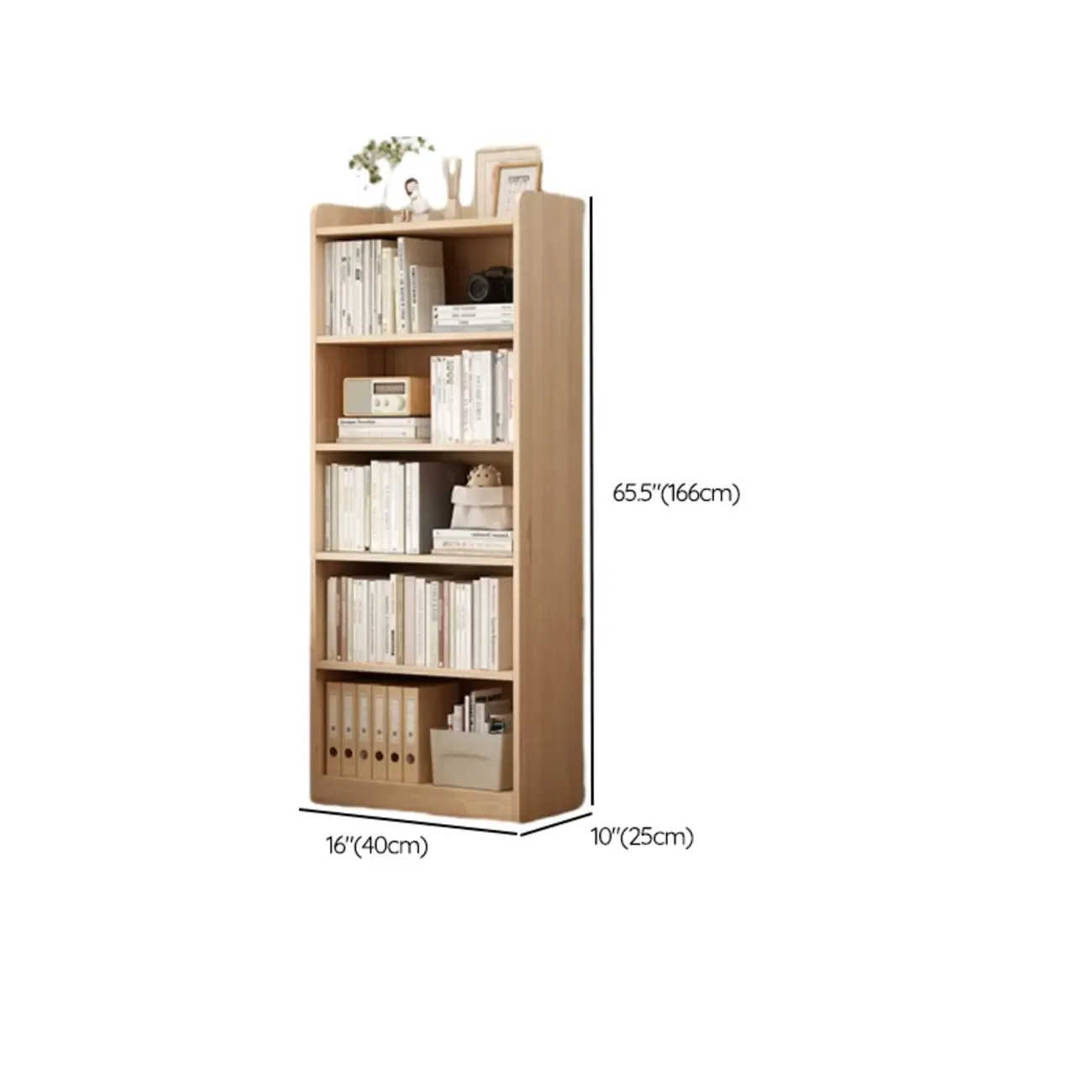 Natural Pine Vertical 6-Tier Barrister Closed Back Bookcase