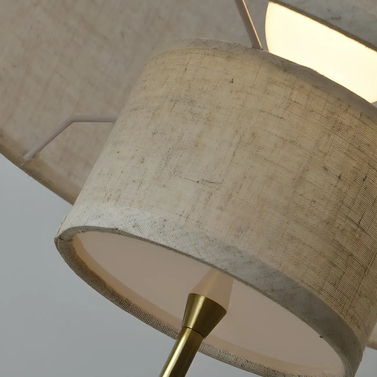 Modern Double Layer Fabric Drum Cylinder Chandelier Adjustable