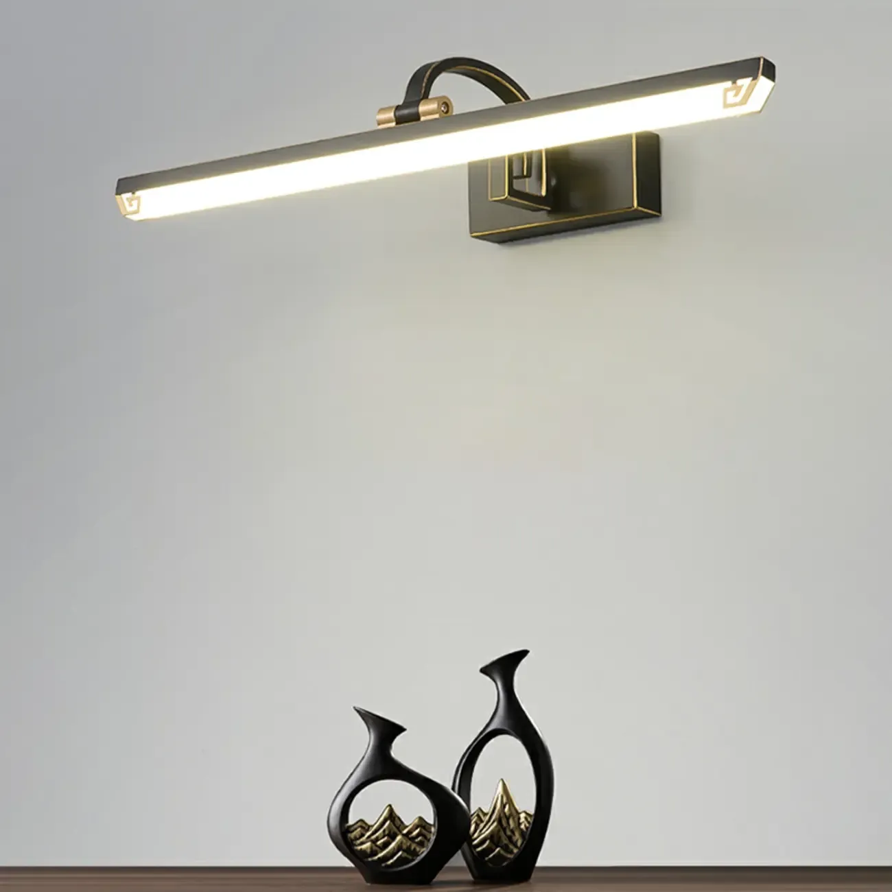 Arched Black Acrylic LED Vanity Light for Bathroom