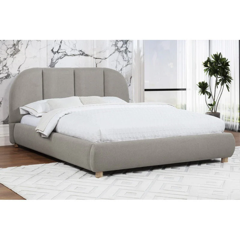 Walker Edison | Modern Contemporary Soft Burlap Fabric Queen Bed