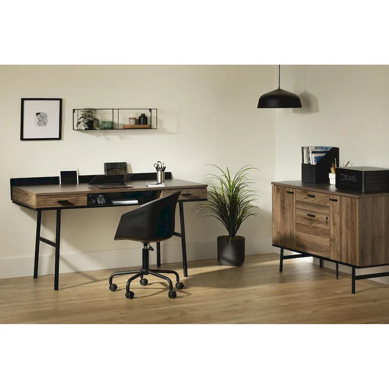 2-Door Office Credenza with File Drawer and Adjustable Shelves – Modern Style