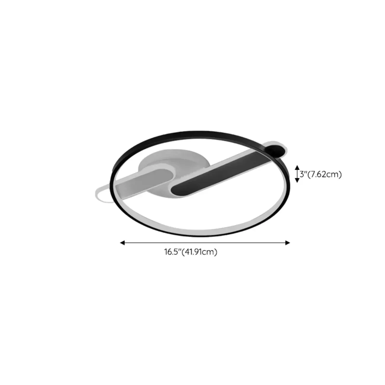 3-Light Circle Flush Mount Ceiling Light with Remote Control