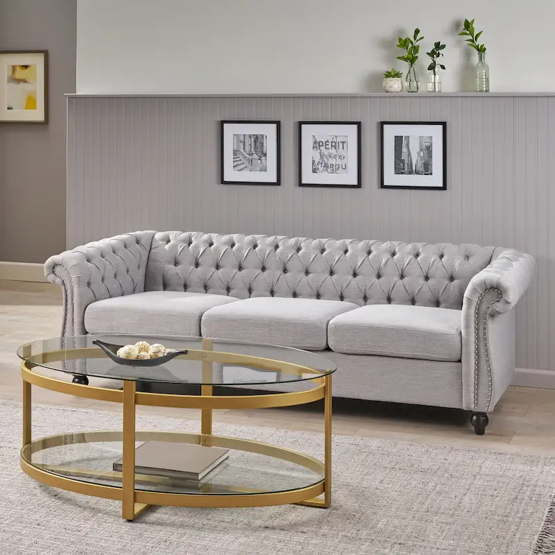 Parksley Tufted Chesterfield 3-seat Sofa by Christopher Knight Home