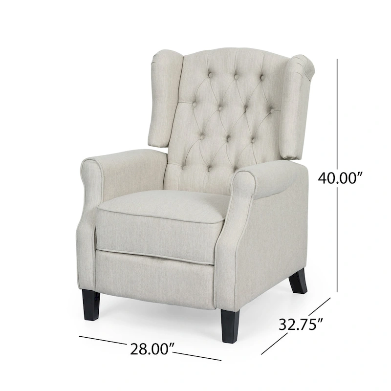 Push Back Recliner with Wingback, Modern and cozy recliner chair