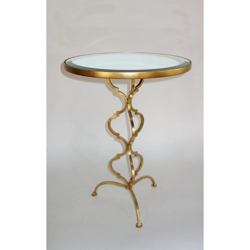 Antique Gold Quatrefoil Table - 17.75x17.75x24