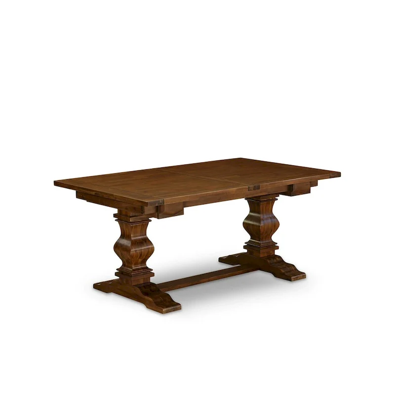 East West Furniture 11 Piece Dining Table Set- a Kitchen Table and 10 Linen Fabric Parson Chairs(Finish Options)