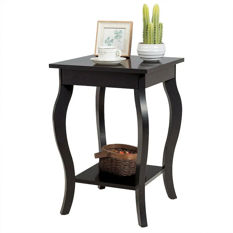 Compact Side Table with Display Shelf