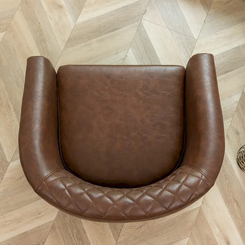 KINWELL 29  PU Faux Leather Club Armchair with Nailheads, Set of 2