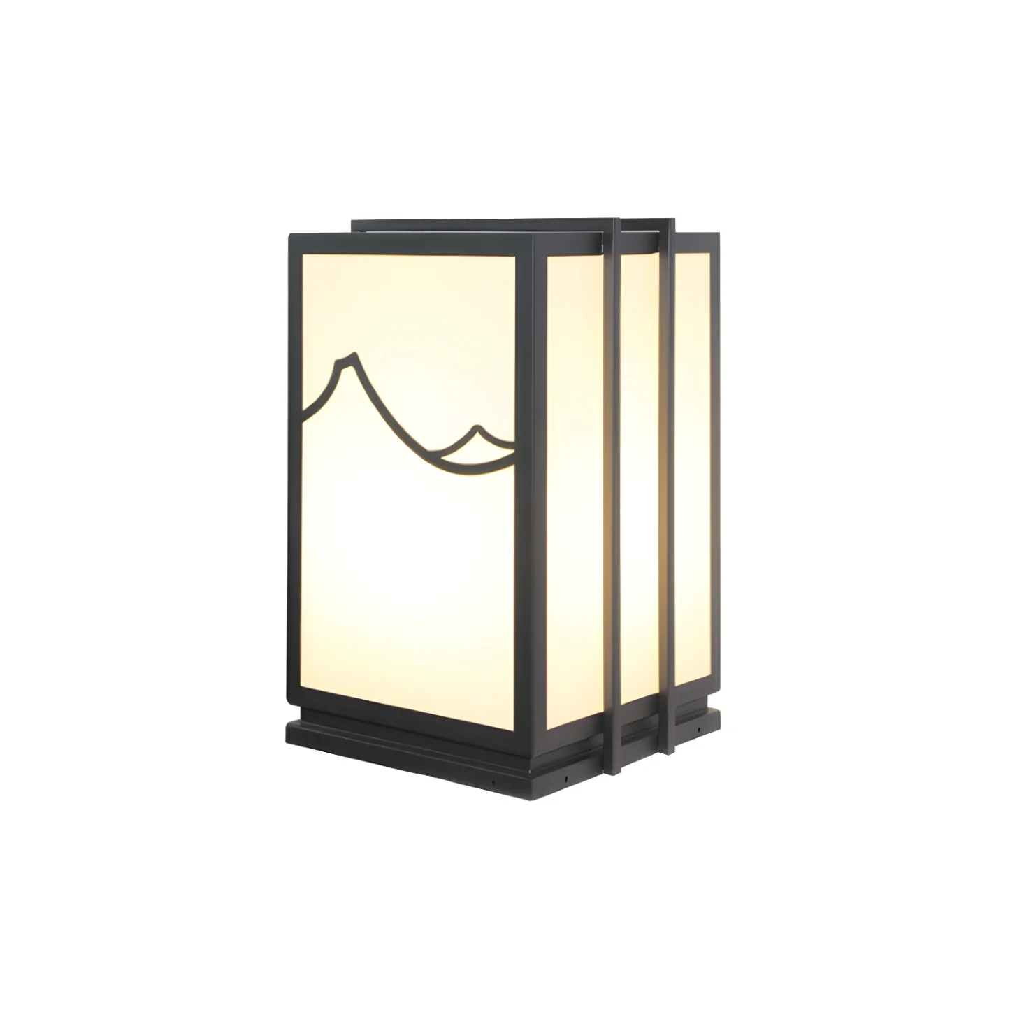 Sophisticated Rectangle Vertical White Shade Post Cap Light
