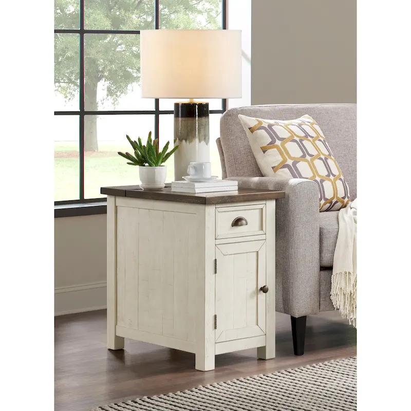 Monterey Solid Wood Chairside End Table with Hidden Power Outlets