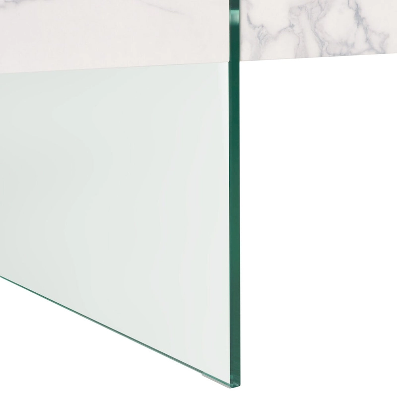 SAFAVIEH Pluma Glass Leg Rectangular Coffee Table - 43.3 W x 23.6 L x 15.7 H - 43Wx24Dx16H