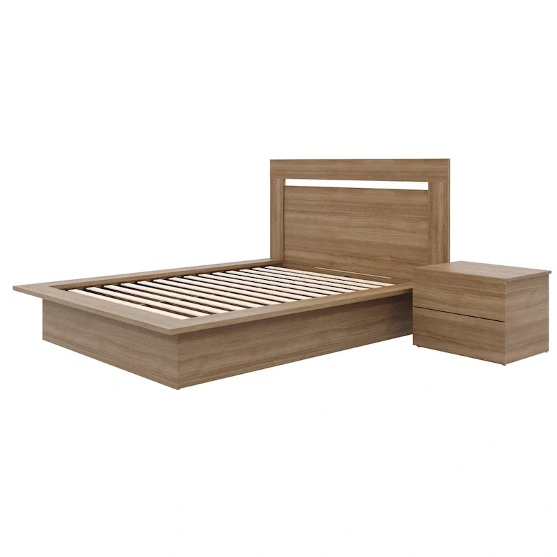 Malibu 3-Piece Bedroom Set with Bed, Headboard, and Nightstand