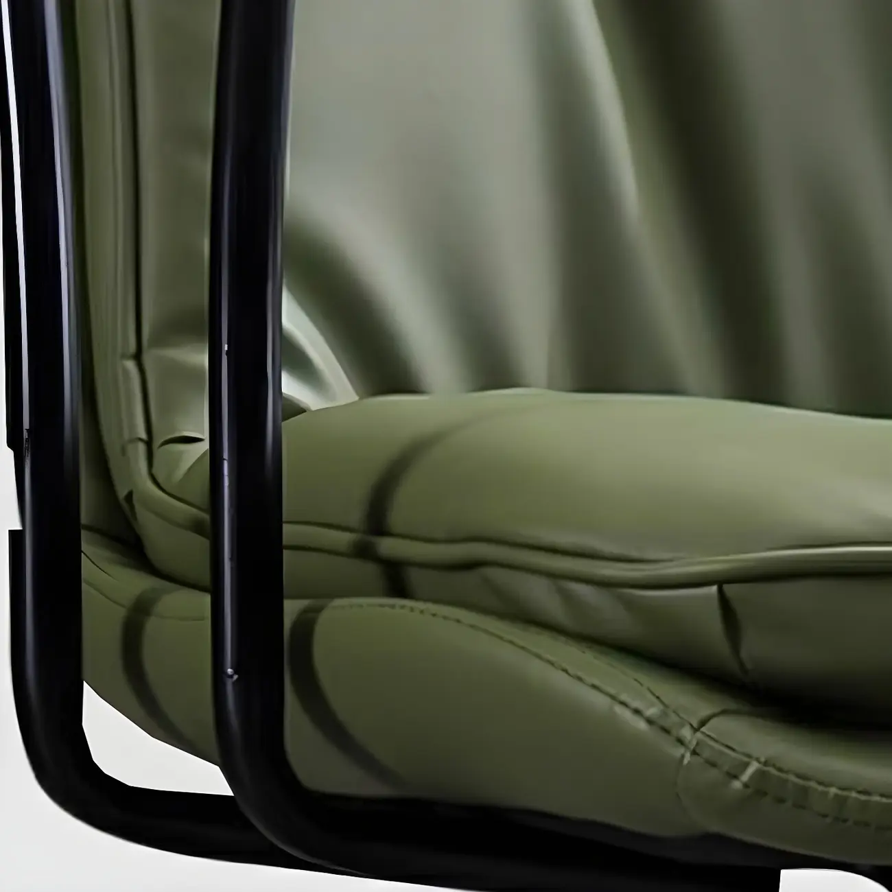 Gold Base Tufted Leather Adjustable Office Chair