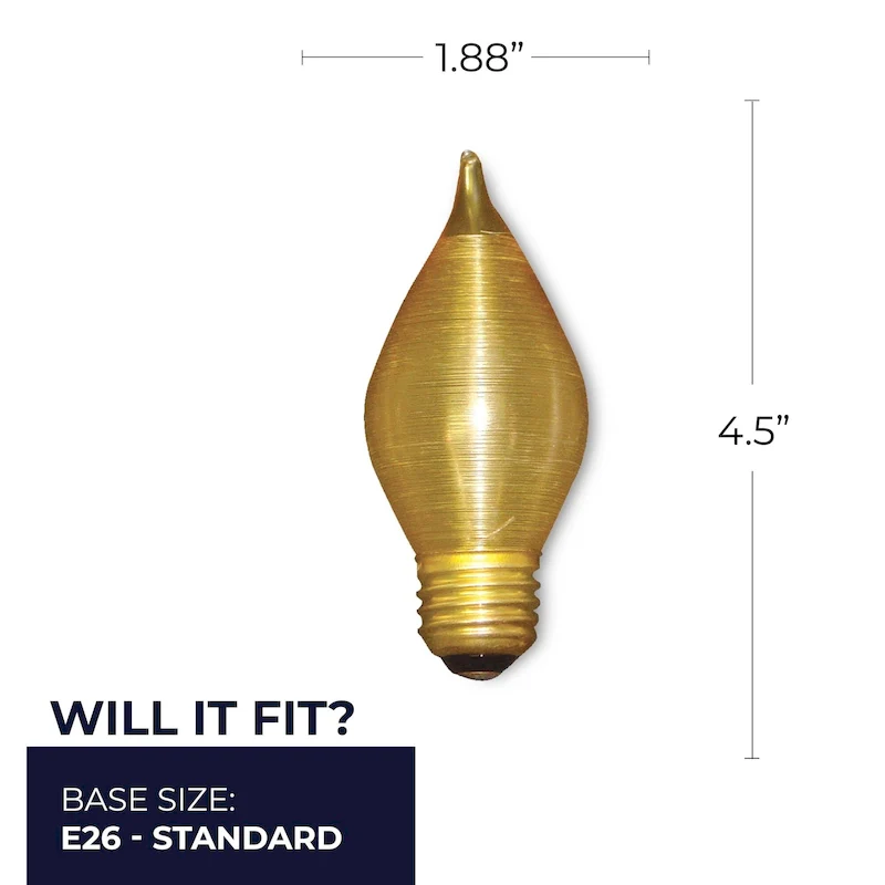 Bulbrite Spunlite Pack of (25) Dimmable Amber Candelabra (E12) Incandescent Bulb