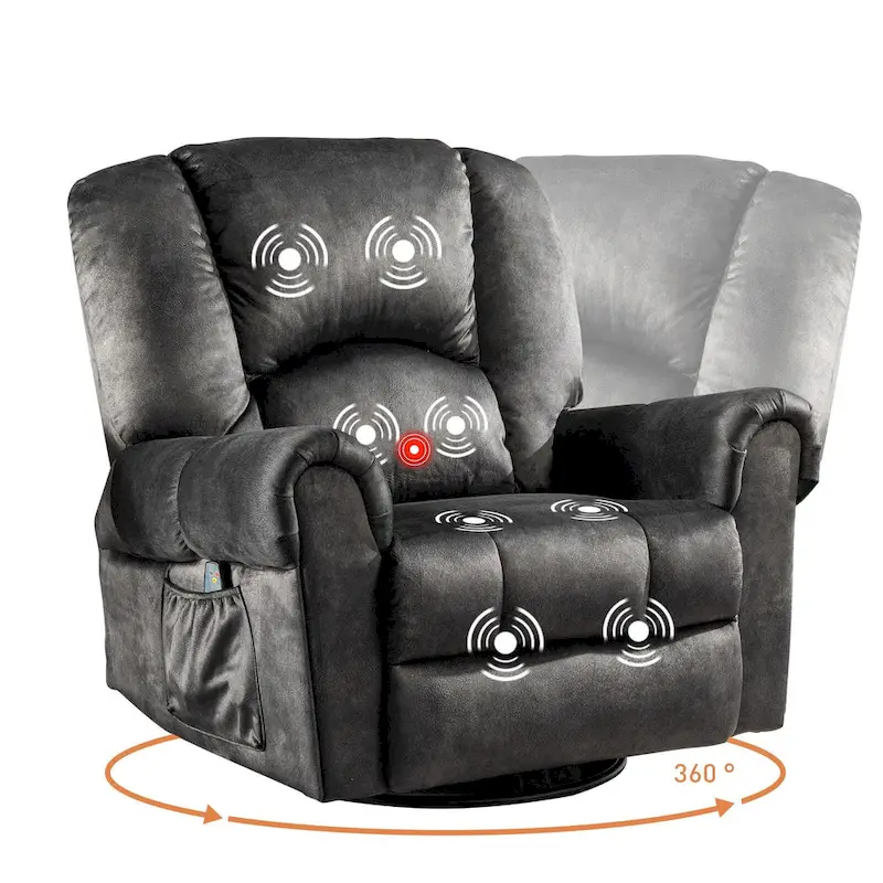 Swivel Rocker Recliners Rocking Swivel Recliner Chair With Massage And Heat With Side Pockets