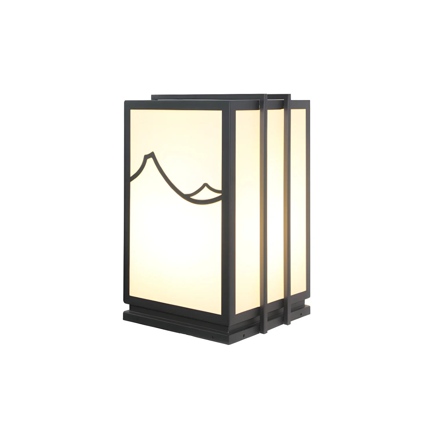 Sophisticated Rectangle Vertical White Shade Post Cap Light
