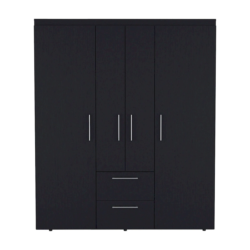 Bariloche Armoire with Hanging Rods, Shelves, 2 Drawers