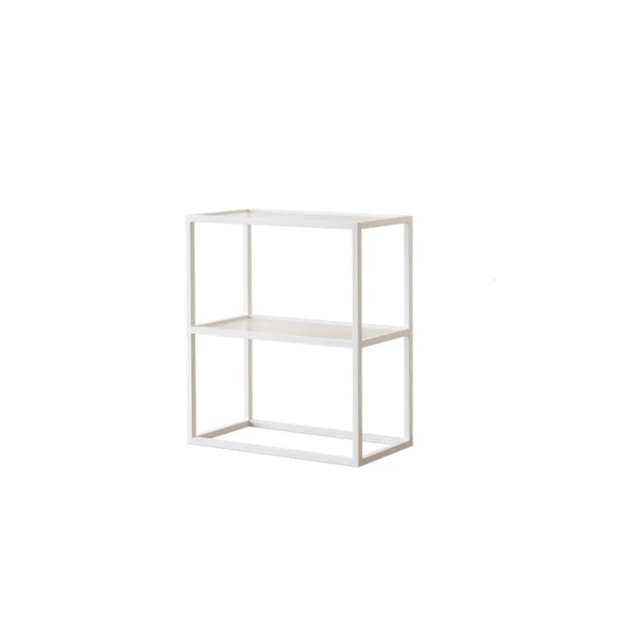 Modern Cube Open Metal Frame Black Bookcase