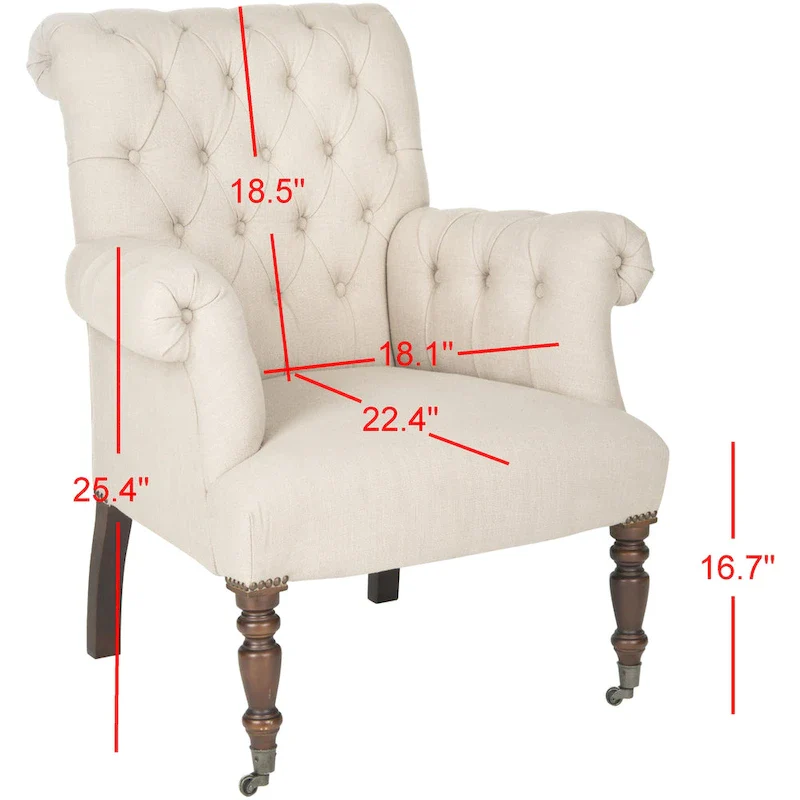 SAFAVIEH Shaina True Taupe Club Chair - 32.7 x 33.9 x 35.4 - 33Wx34Dx35H
