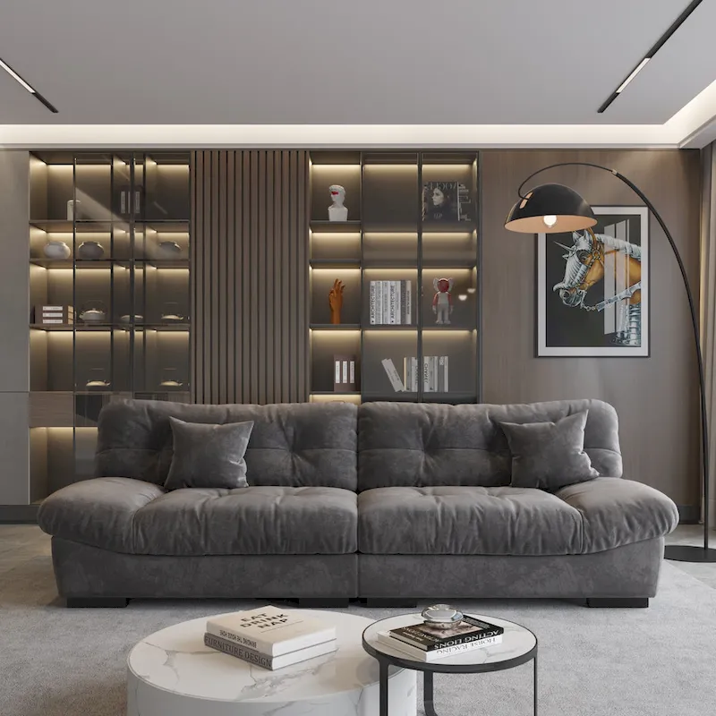 105 Minimalism Cloud Sofa Loveseat with Two Pillow