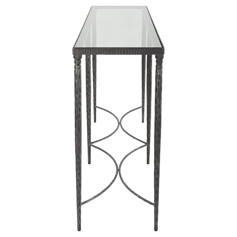 Iron & Glass Console Table - 63W x 30H x 14D