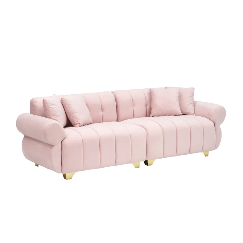 Pink 89 Velvet 3-seater Sofa with Spring-Wrapped Cushions