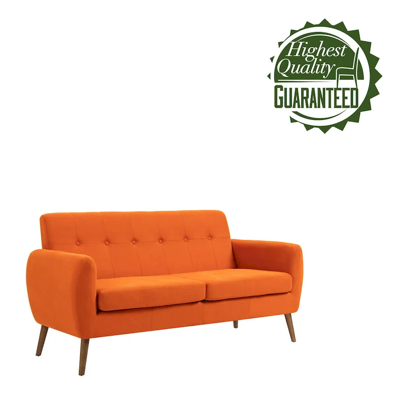 Two-Seater Sofa (Small), Fabric, Rubberwood