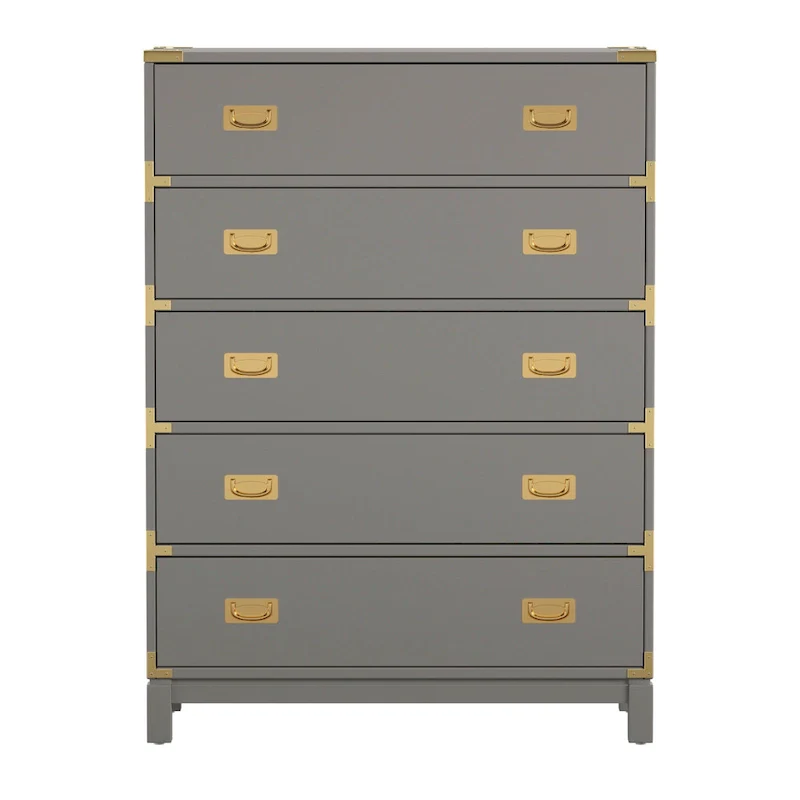 Kedric 5-Drawer Gold Accent Chest by iNSPIRE Q Bold