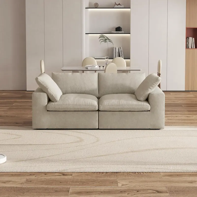 80 Linen Upholstered Loveseat Sofa Sectional Couch