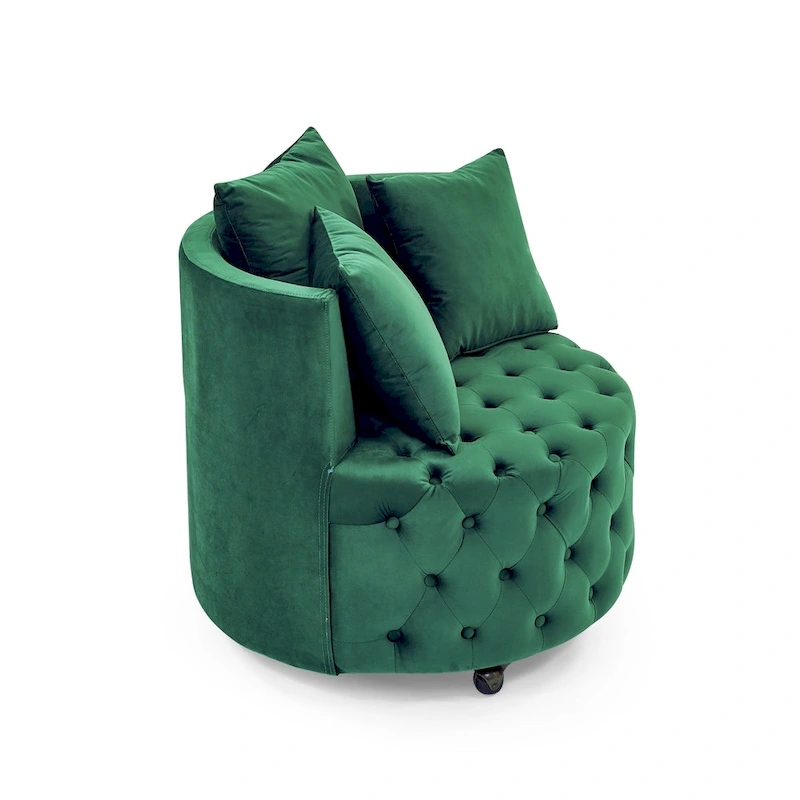 Green Modern 30 Swivel Tufted Accent Chair