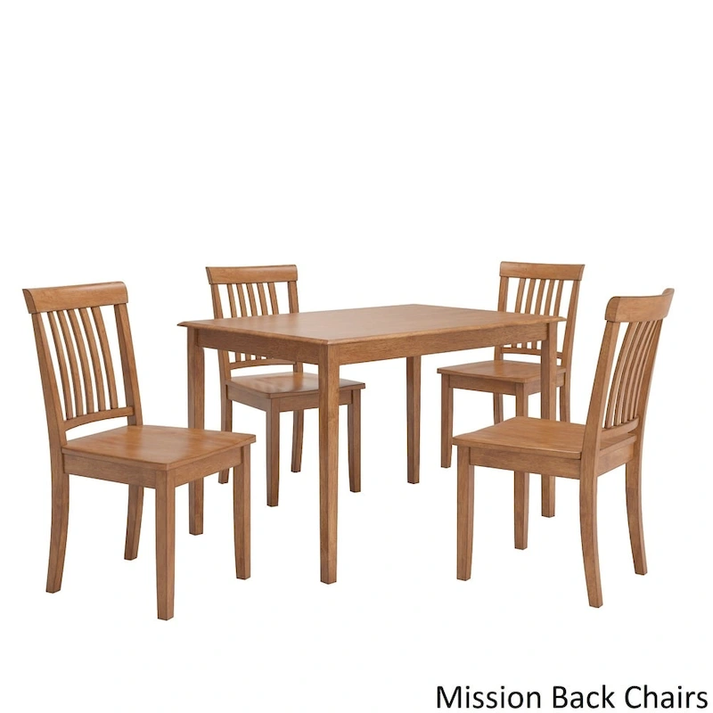 Wilmington II 48-Inch Rectangular Oak Finish 5-Piece Dining Set by iNSPIRE Q Classic