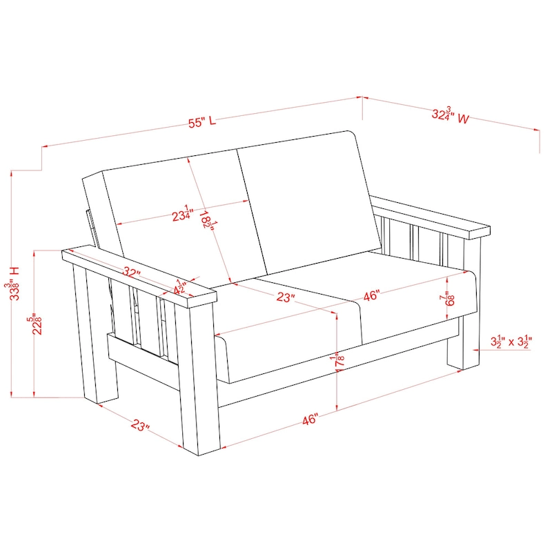 Jimo Traditional Rustic Oak Linen Fabric Loveseat by Furniture of America