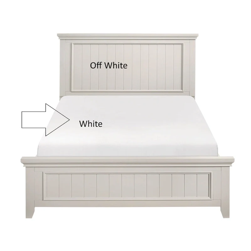 Classic White Finish 3pc Bedroom Set Bed and Two Nightstands
