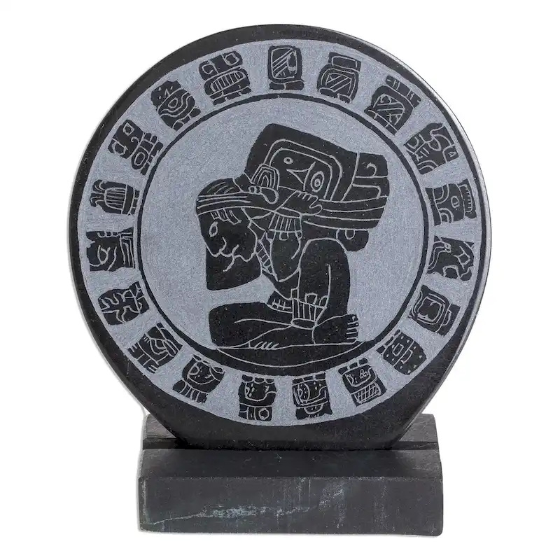 Novica Handmade Mayan Porter Jade Plaque
