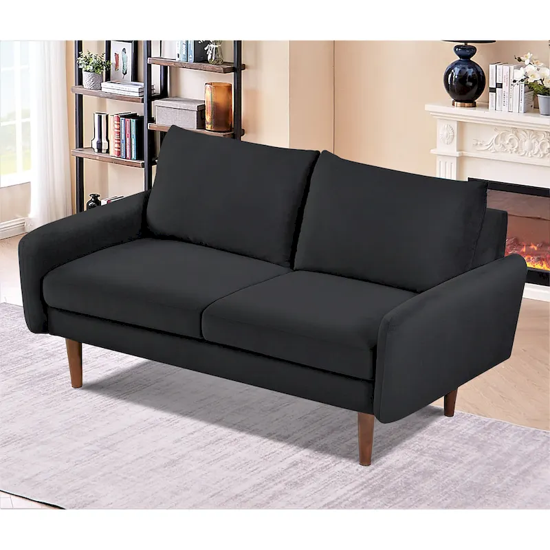 US Pride Furnitirue 58W Tapered Legs Kent Velvet Loveseat