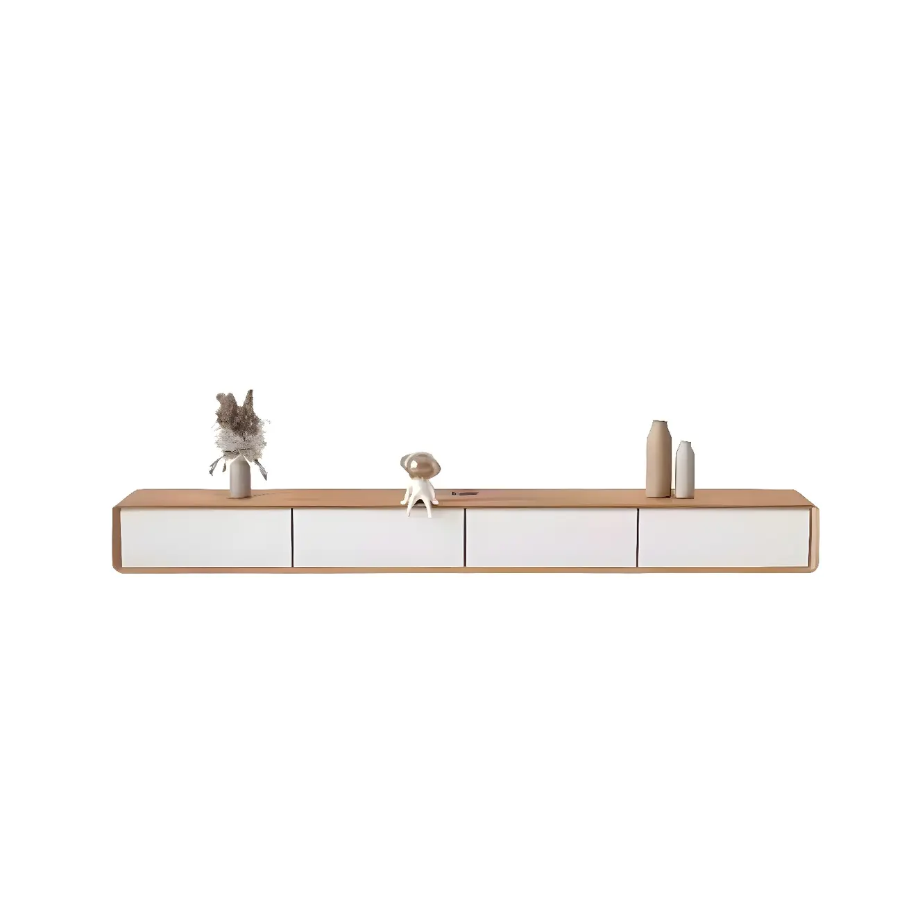 79 Brown Modern Wooden Long Drawers TV Stand