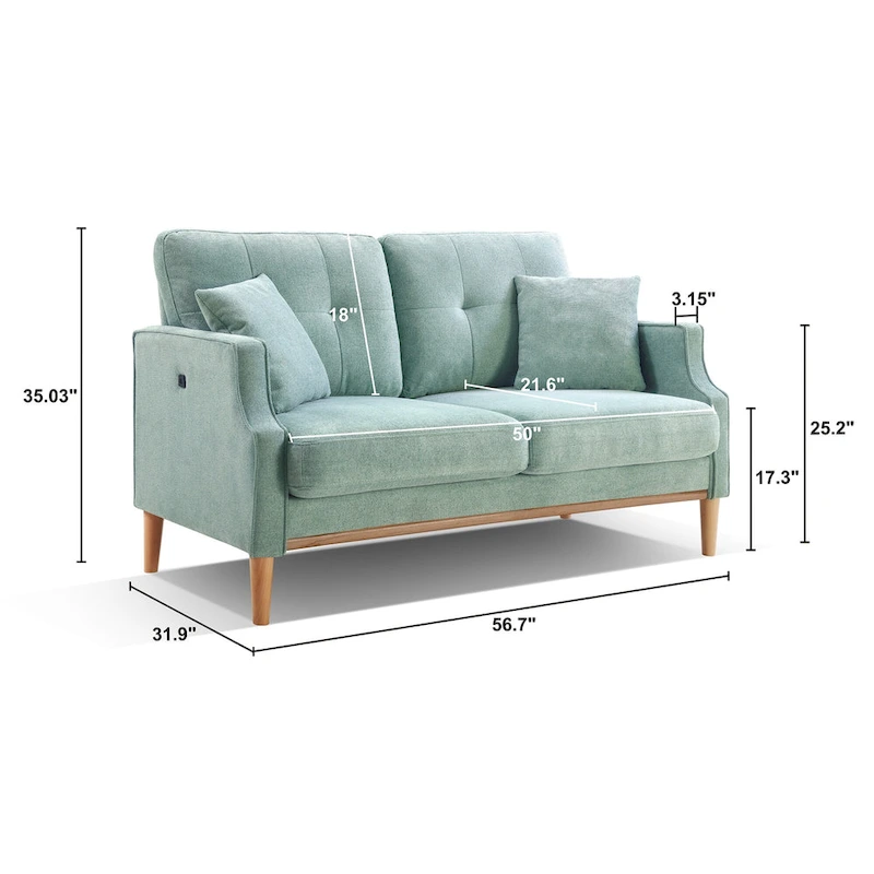 Modern Loveseat Sofa with USB Charge