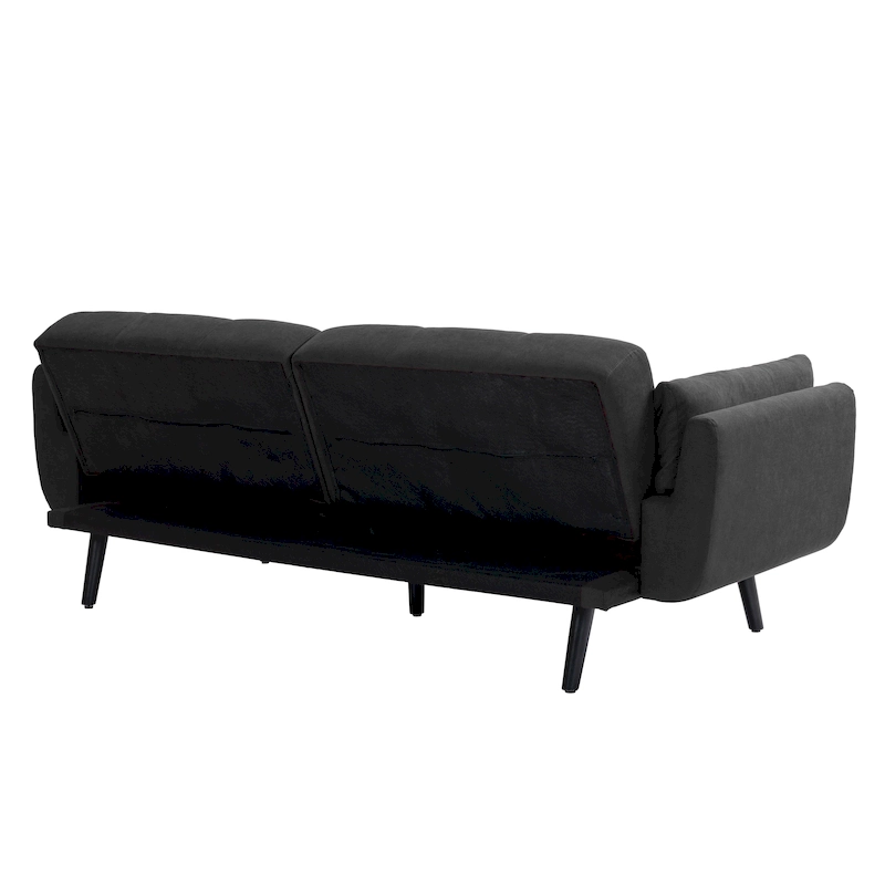 Modern Adjustable Backrest Convertible Futon Sleeper Couch