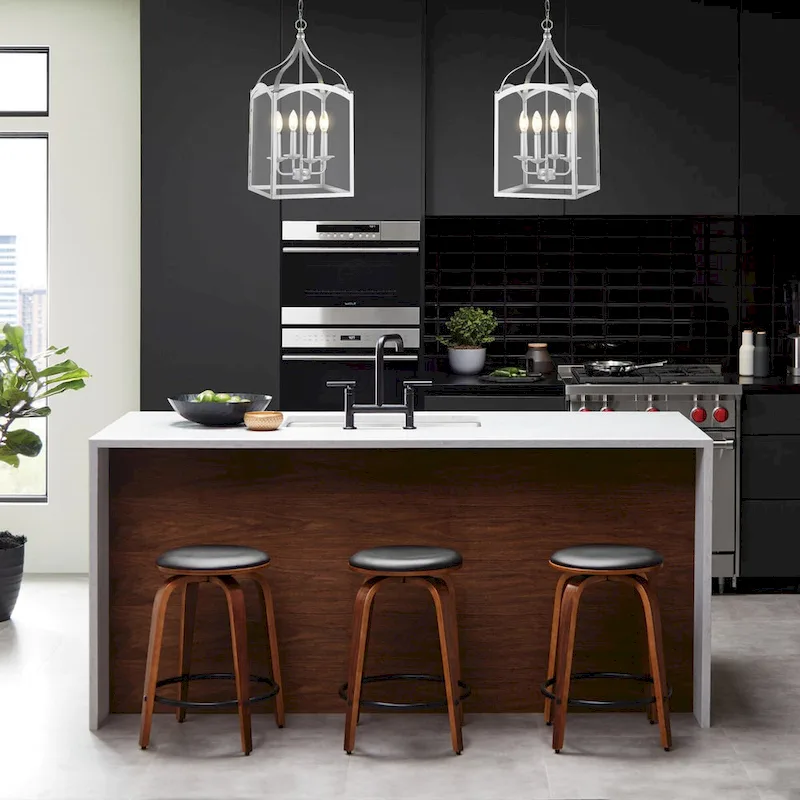 Ruth 11  4-light Lantern Metal/Glass LED Pendant by JONATHAN Y