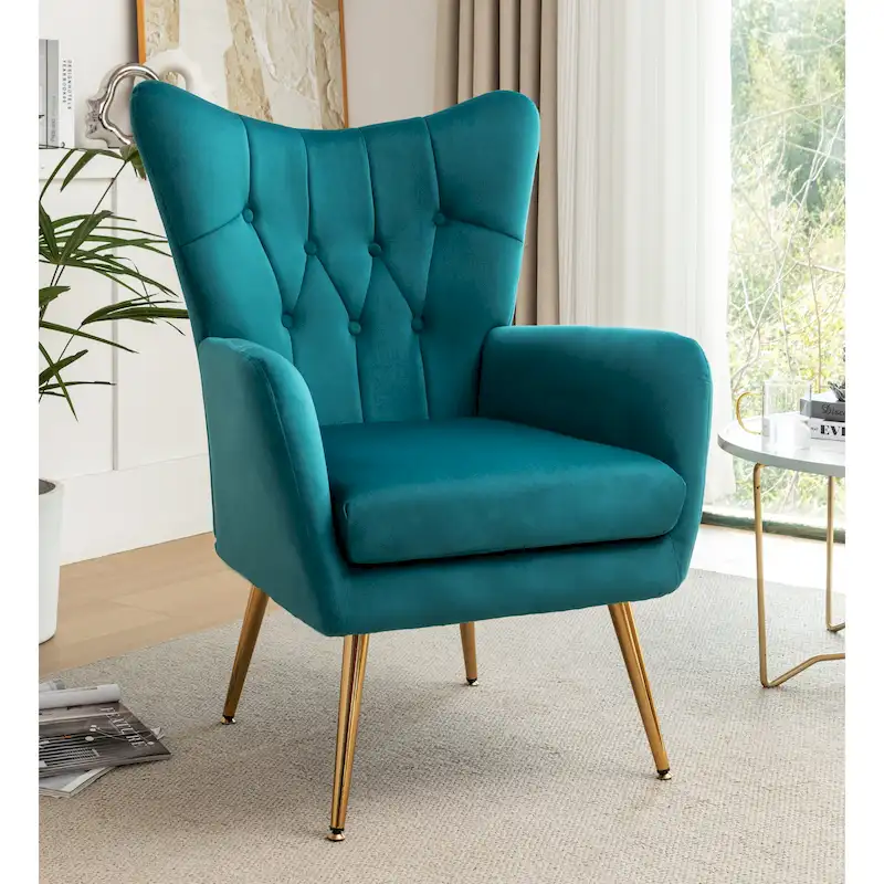 Mid Century Wingback Upholstered Accent Chair