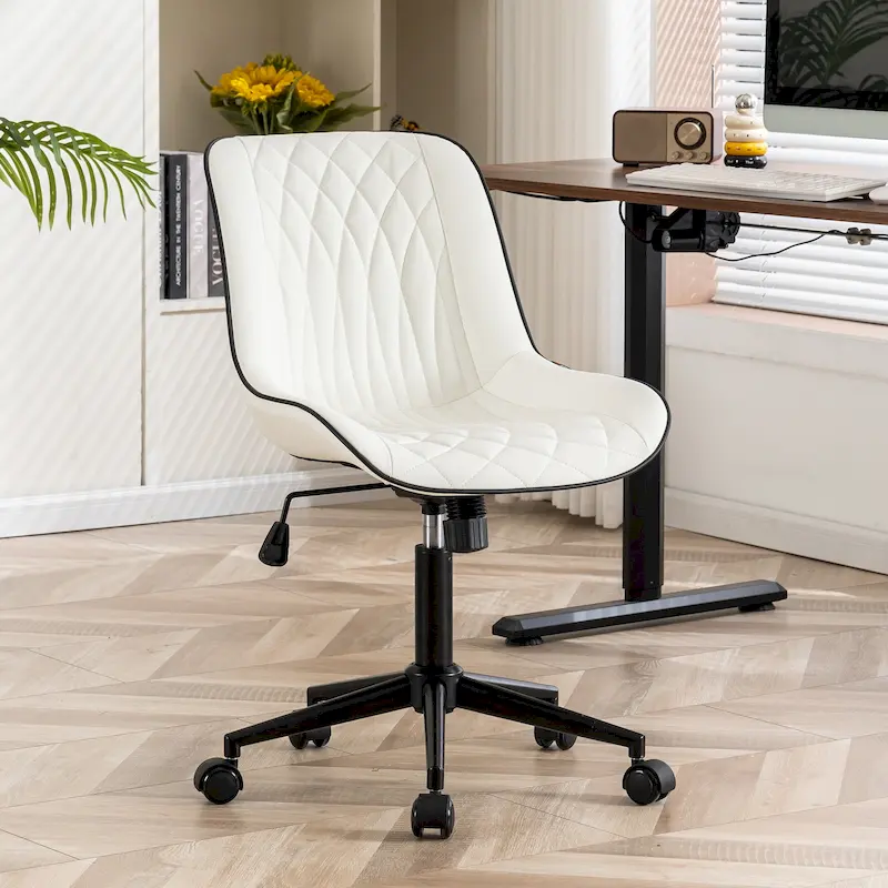Armless Home Office Desk Chairs with Wheels Rolling Task Chair