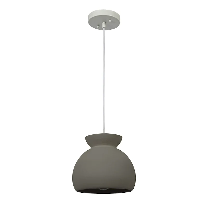 Sienna Ceramic Ceiling Light with Fabric Cord - 9.0 L x 9.0 W x 7.8 H