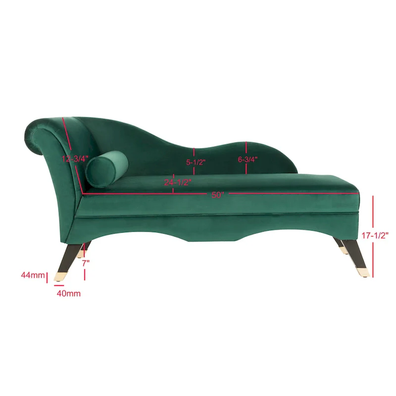 Mid-Century Modern Chaise with Pillow - 63Wx28Dx30H