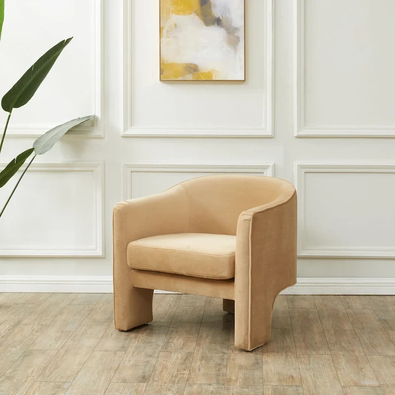 Evchen Velvet Accent Chair - 30 W x 28 L x 30 H