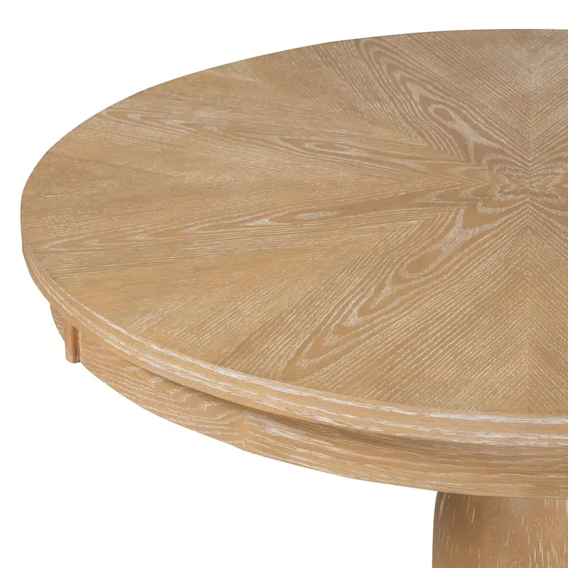 5 Piece Dining Table Set, Solid Wood Kitchen Dining Room Table Set with Round Dining Table and 4 Upholstered Chairs