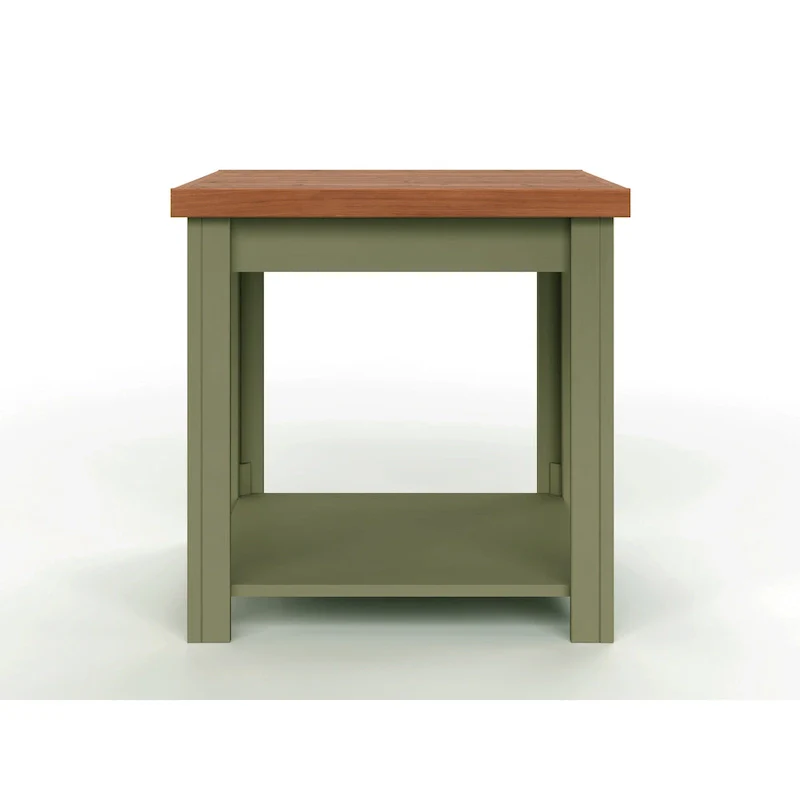 Modern Farmhouse Style 24-Inch Side Table — No Assembly Required, Two-Tone Finish
