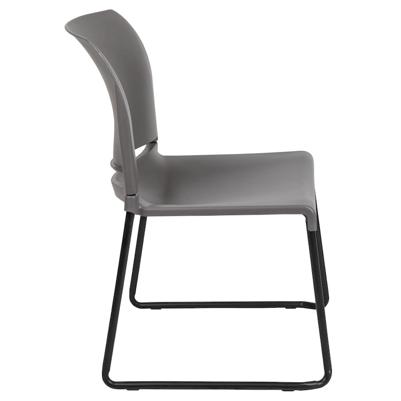 880 lb. Capacity Full Back Contoured Stack Chair with Powder Coated Sled Base