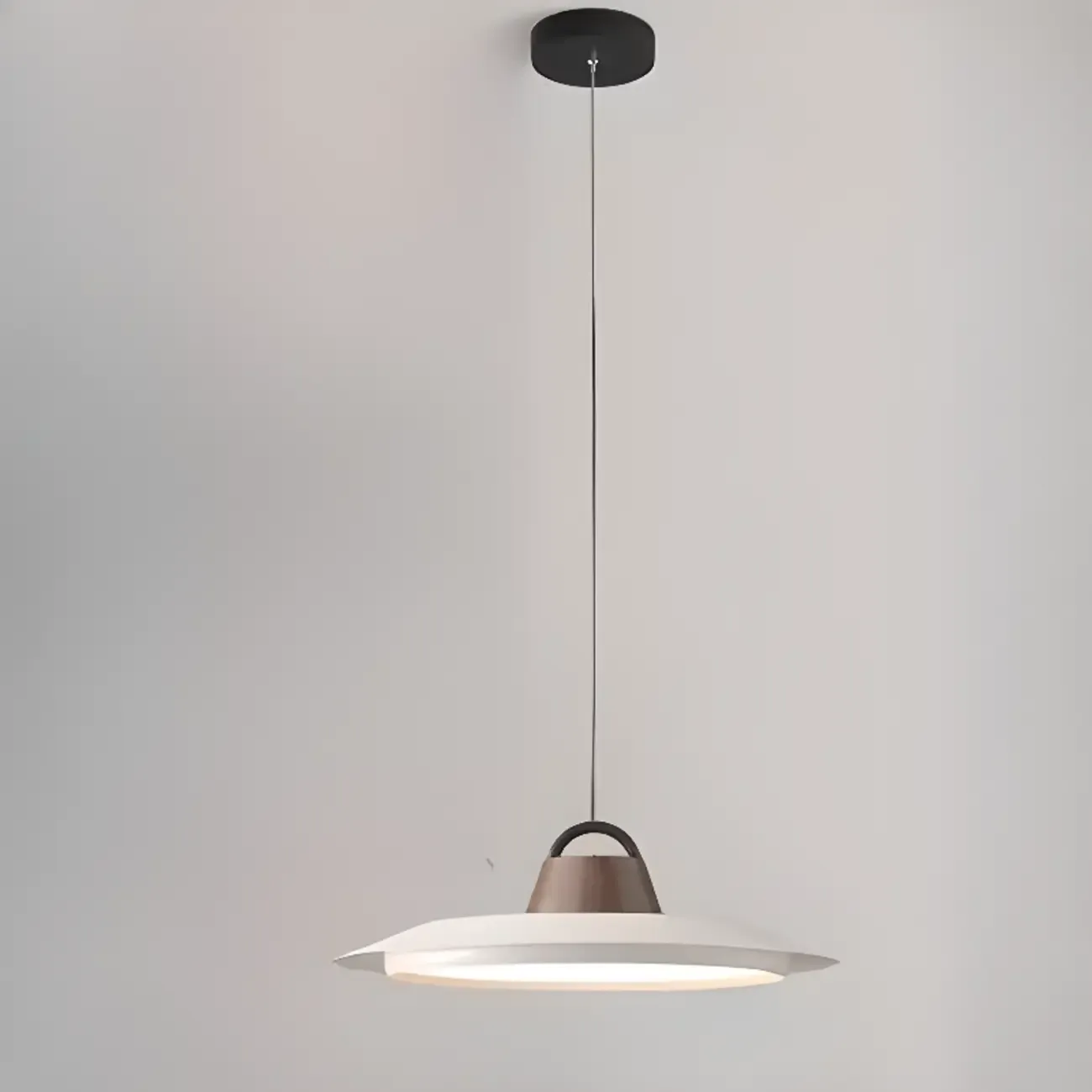 White Barn Metal Walnut Dimmable Hanging LED Pendant Light