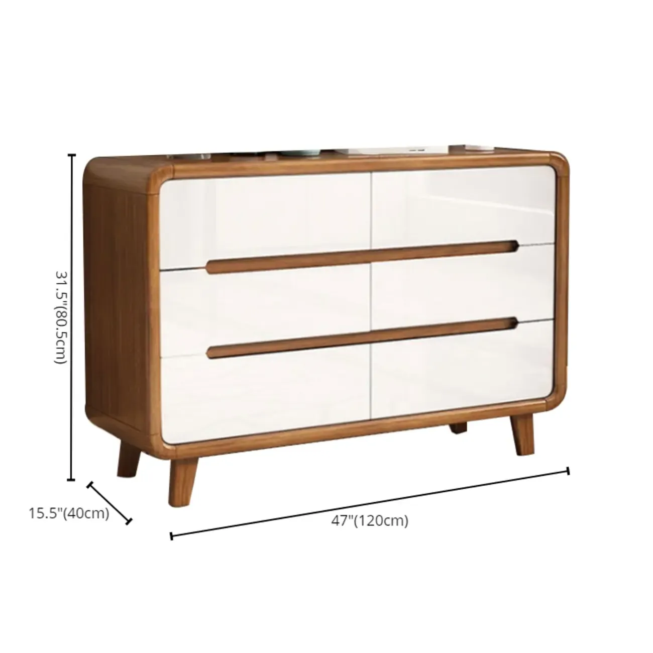 Elegant Large Brown White Wood Bedroom Chests with 9 Drawer